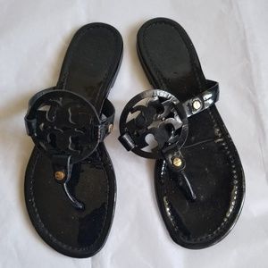 Black patent Tory Burch Miller sandals